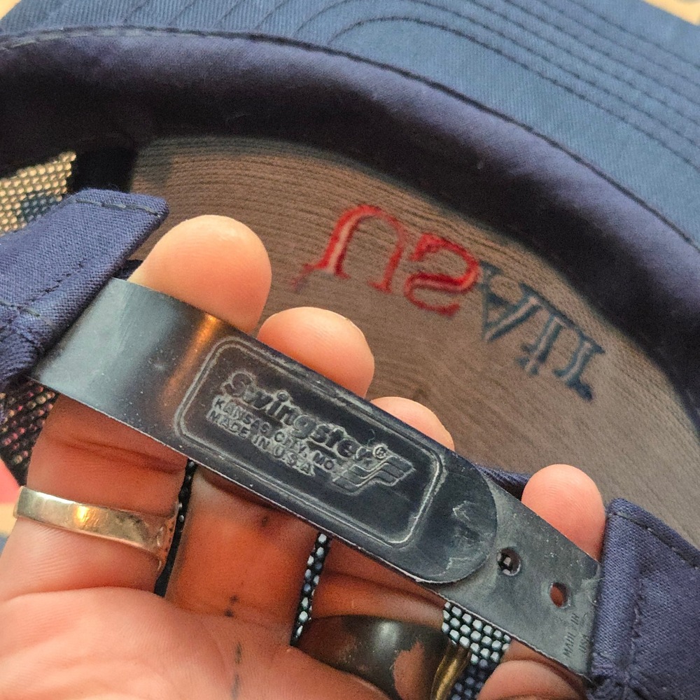 VTG Swingster USAir Airline Hat Navy Blue Aviation OSFA Mesh Back Snapback USA - Picture 5 of 7